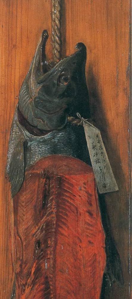 Amazon.co.jp: 高橋由一鮭図 16x58cm 複製 黒田清輝 藤田嗣治
